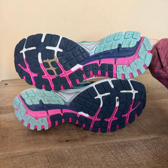 Brooks Adrenaline GTS 16 Womens Sz 9.5 Shoes Road Running Pink Navy Teal - Picture 6 of 8